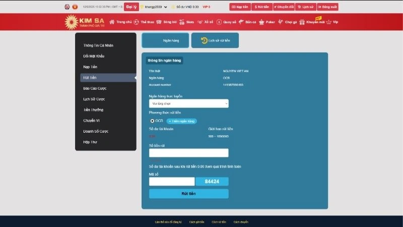 Nắm vững quy trình rút tiền Kimsa